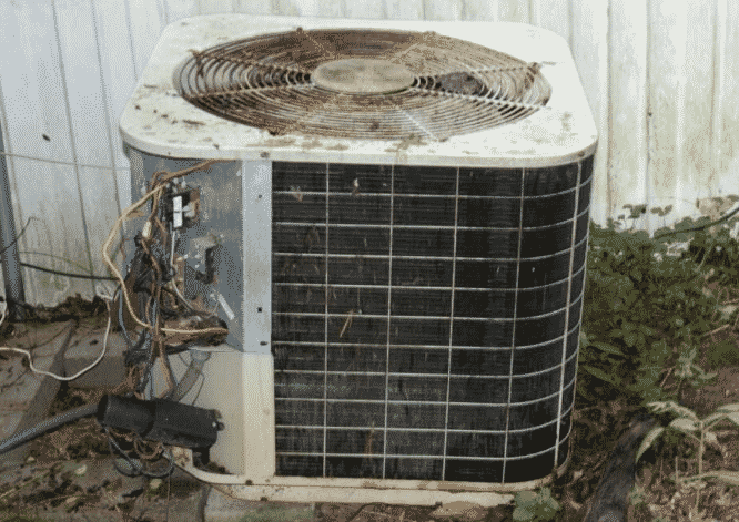 dirty poorly maintained condenser