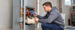 Technician Doing Heating Inspection