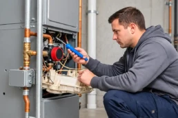 Technician Doing Heating Inspection