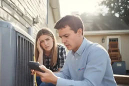 EMCO Tech HVAC technician checking refrigerant charge - uneven cooling in a Doylestown home
