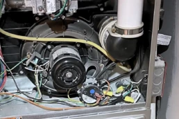 Common Reasons Furnace Breaks Down - High Efficiency Gas Furnace With Cover open and Not Working - EMCO Tech Heating Cooling
