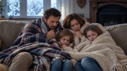 Cold Winter Family Huddle - Why Heater Blowing Cold Air