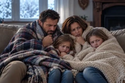 Cold Winter Family Huddle - Why Heater Blowing Cold Air