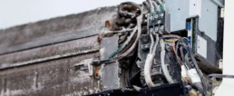 Ductless System Open and Covered in Mold - Schedule mini split mold cleaning - EMCO Tech