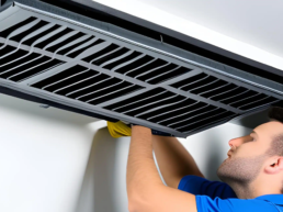 Air Duct Cleaning Services Technician Removing The Vent Cover to Clean it