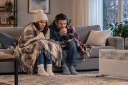Winter Warmth Fails Couple by the Heater - No Heat in House - call EMCO Tech