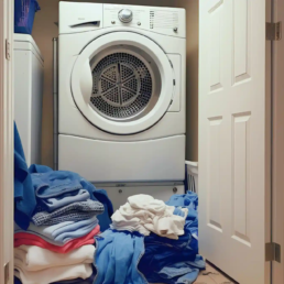 Clothes Not Drying - Pile of Clothes Near the Dryer - Dryer Vent Cleaning