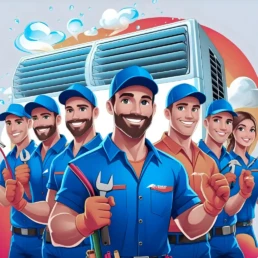 Warrington Heating and Cooling Company technicians Cartoon Image