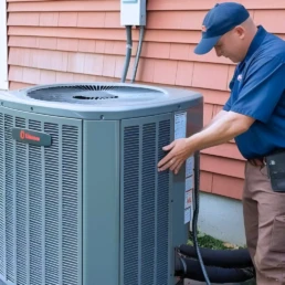 Chalfont PA - HVAC Technician Repairs outdoor AC unit
