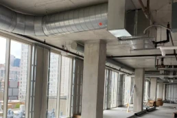 Commercial HVAC Services in Maple Glen PA - spiral air duct installation by EMCO Tech