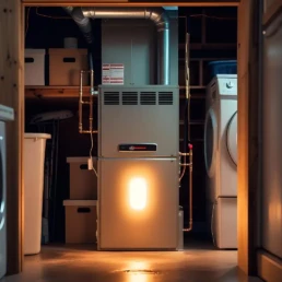 EMCO Tech HVAC precision gas furnace repair inside a residential utility room in Philadelphia, PA