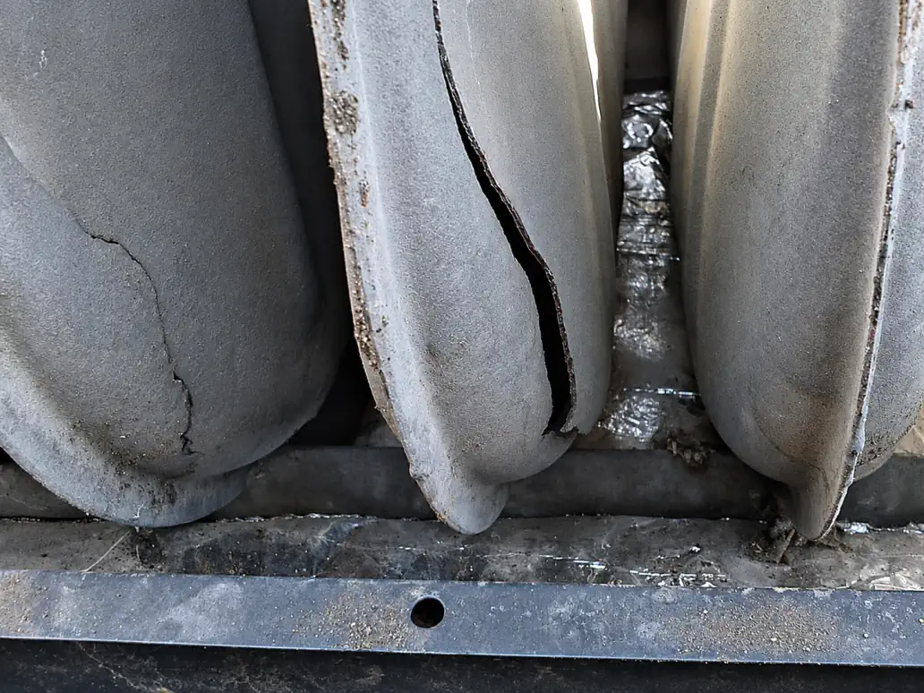 cracked heat exchanger on a furnace