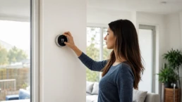 EMCO Tech - Woman Turning on AC for the First Time using thermostat