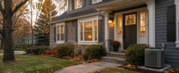 Weatherizing Your Home Before Winter - Warm Autumn Suburban Home