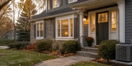 Weatherizing Your Home Before Winter - Warm Autumn Suburban Home