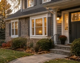 Weatherizing Your Home Before Winter - Warm Autumn Suburban Home