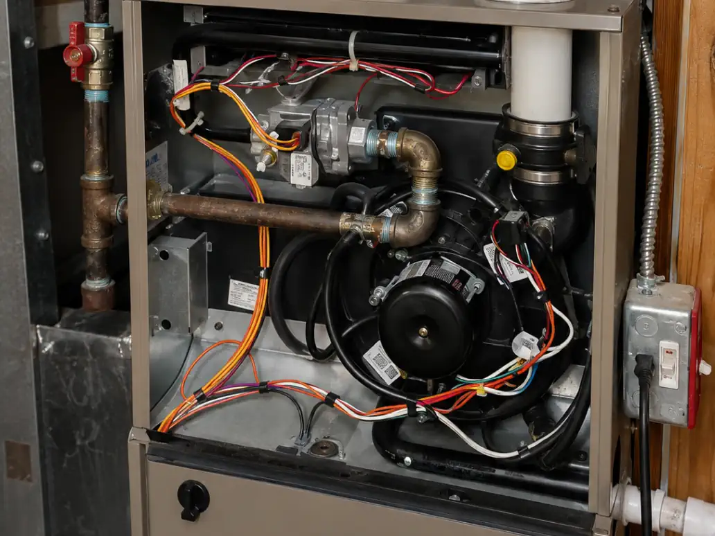 image of furnace with cracked heat exchanger