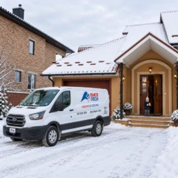 EMCO Tech Heating Repair in Wynnewood PA During Winter Snow Day