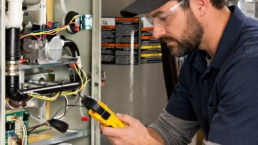 EMCO Tech Furnace Repair Technician Testing Wiring
